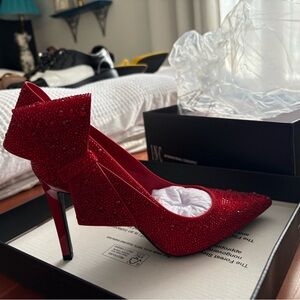 INC International Concepts Red Bow Heels